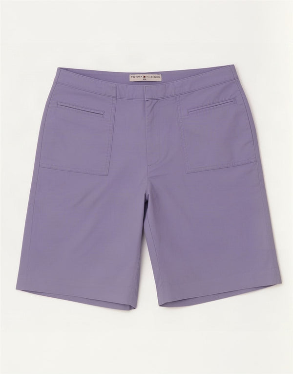 Shorts casuais femininos de golfe Tommy Hilfiger US 10 grandes W30 algodão roxo