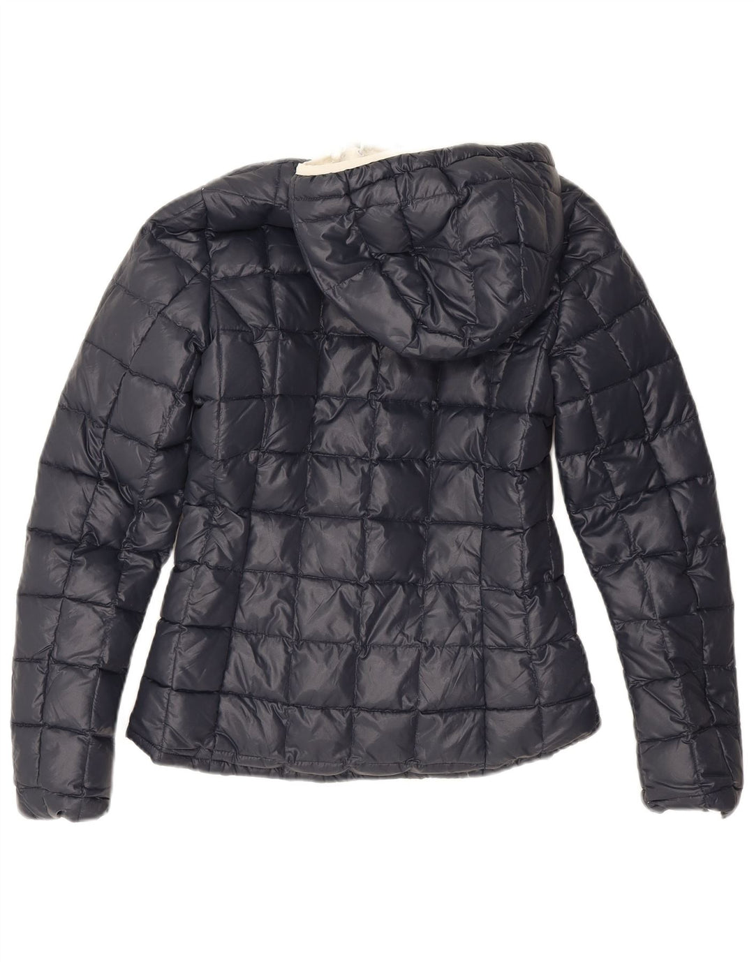 K-Way Womens Hooded Reversible Padded Jacket UK 8 Small  Black Polyamide