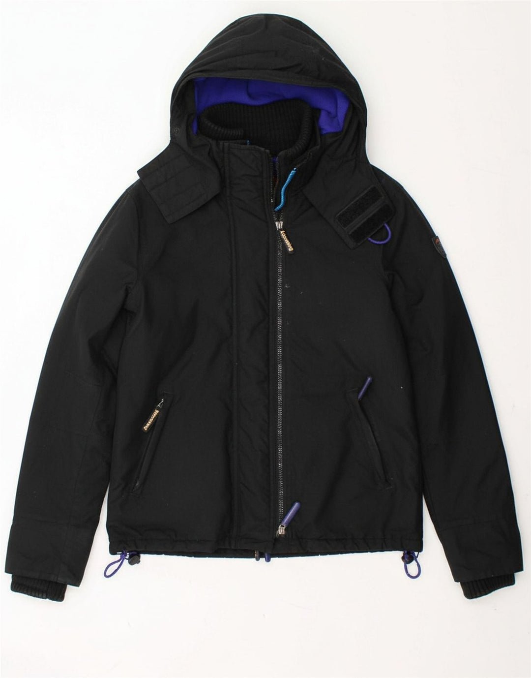 SUPERDRY Womens The Windcheater Windbreaker Jacket UK 14 Medium Black