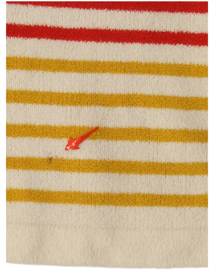 JOULES Womens Fleece Jumper UK 14 Large Multicoloured Striped Polyester