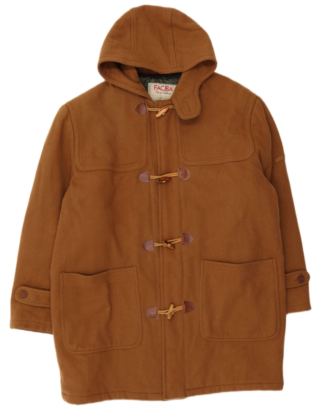 Montgomery con cappuccio da uomo Faciba IT 50 Large in lana marrone