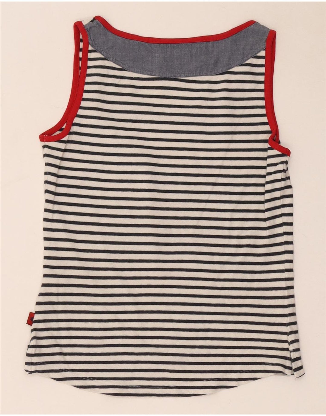 Kappa Womens Vest Top UK 10 Small White Striped Cotton