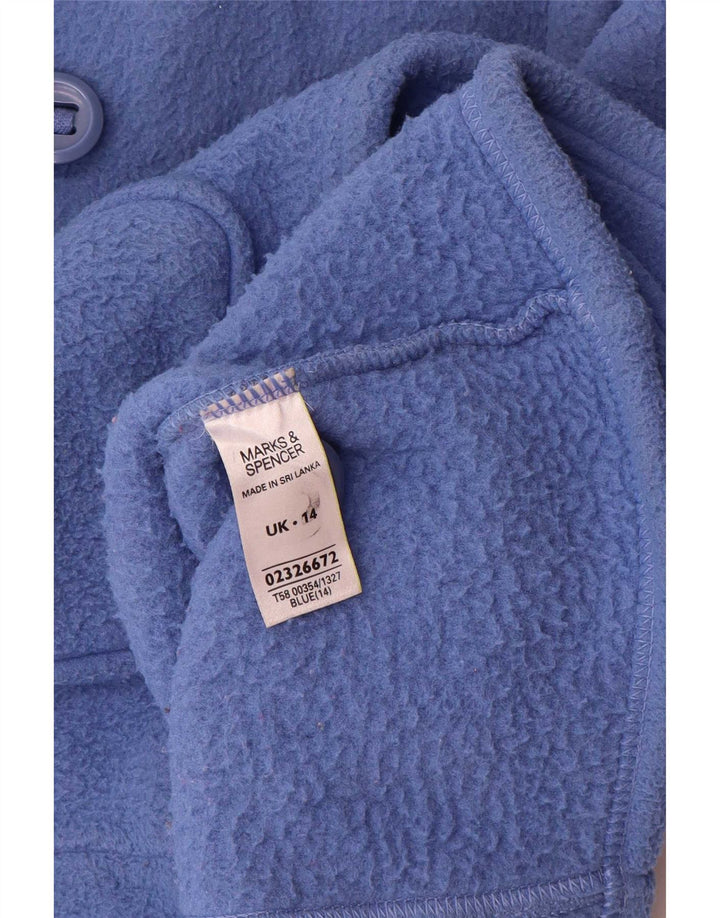 Marks & Spencer Damen Fleecejacke UK 14 Large Blau Polyester
