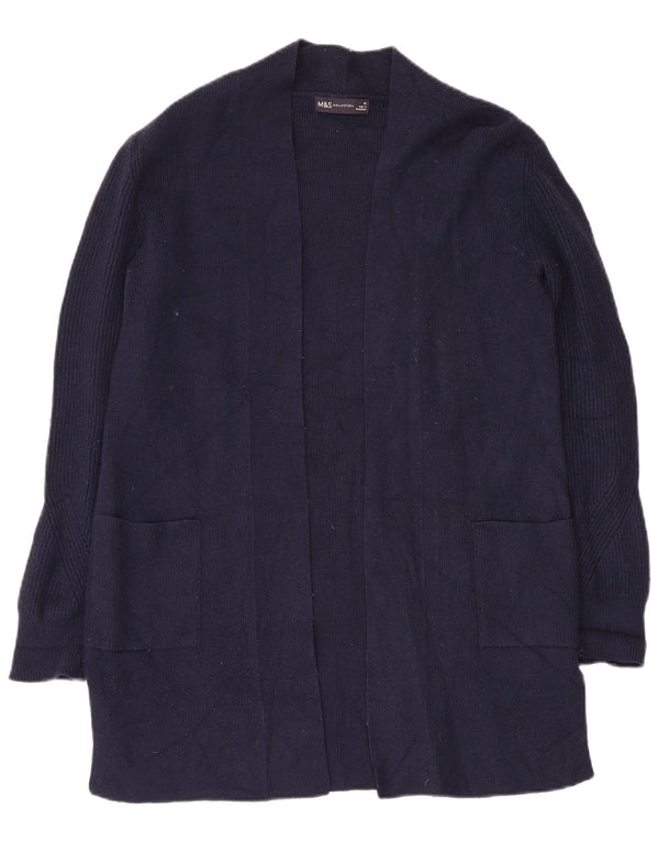 Marks & Spencer Γυναικείο πουλόβερ Longline Cardigan UK 12 Medium Navy Blue