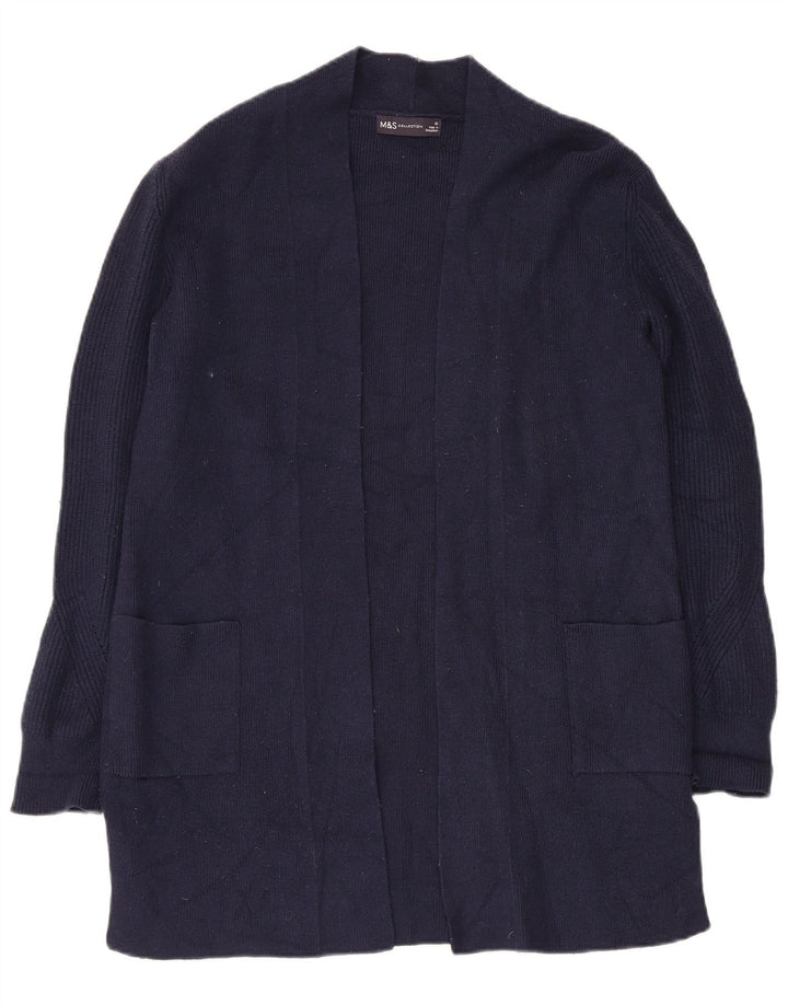 Marks & Spencer Womens Longline Cardigan Sweater UK 12 Medium Navy Blue
