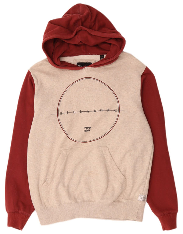 Maglione con cappuccio grafico da uomo Billabong grande in cotone color block beige