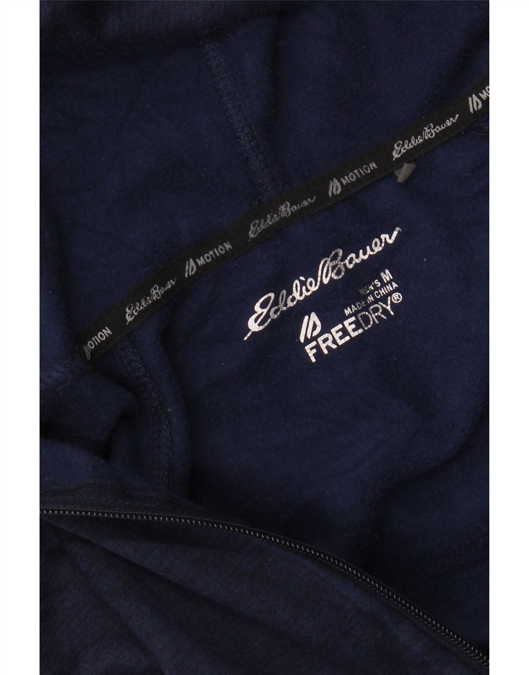 EDDIE BAUER Mens Zip Hoodie Sweater Medium Navy Blue Polyester Vintage Eddie Bauer and Second-Hand Eddie Bauer from Messina Hembry 