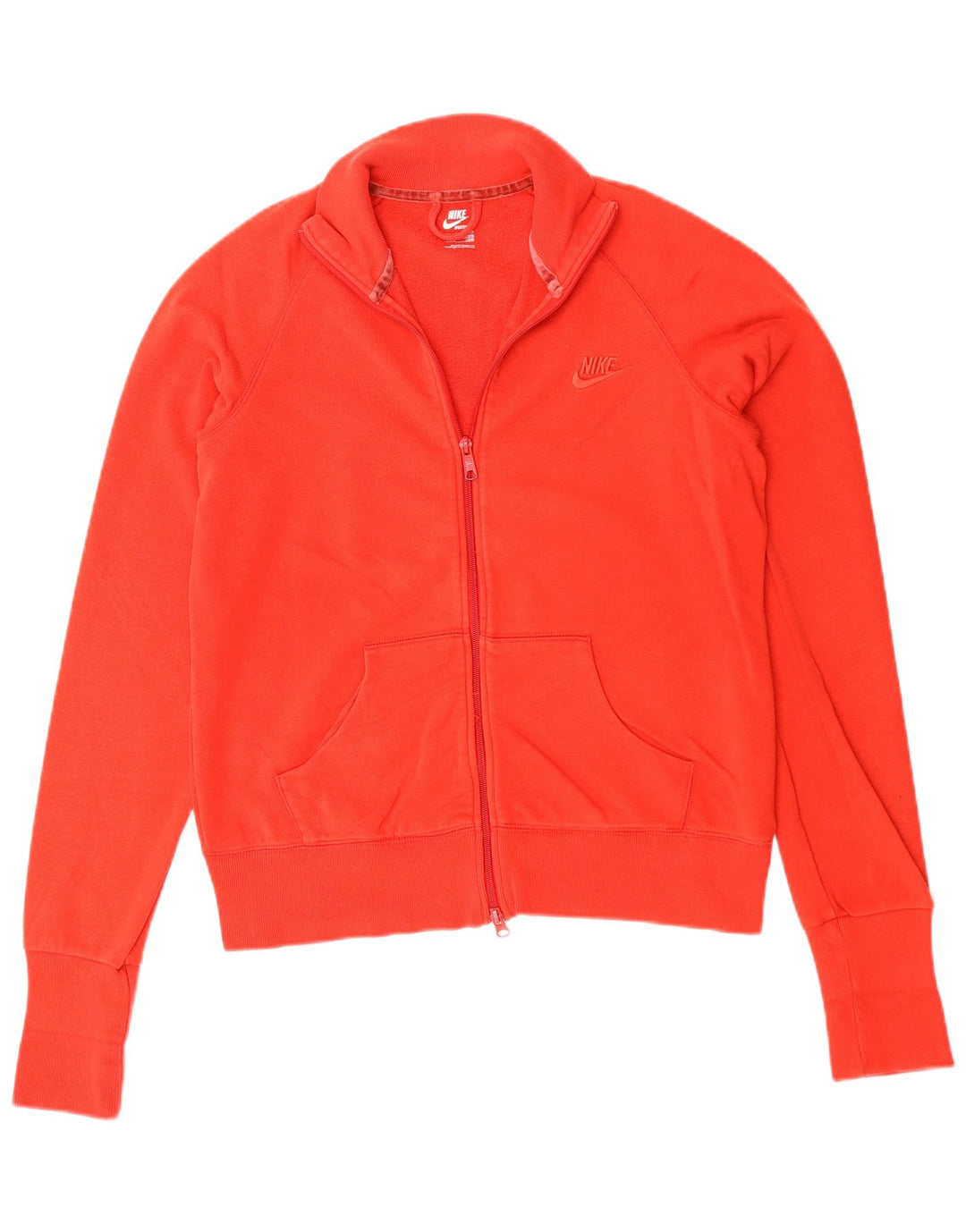 NIKE Womens Tracksuit Top Jacket UK 16 Large Red Cotton