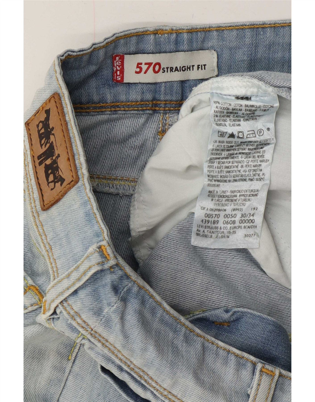 Levi's Dame 570 Straight Jeans W30 L28 Blå Bomuld