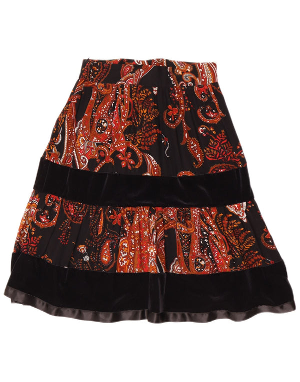 Gonna a trapezio da donna Piu & IT 40 Small W24 Viscosa Paisley nera