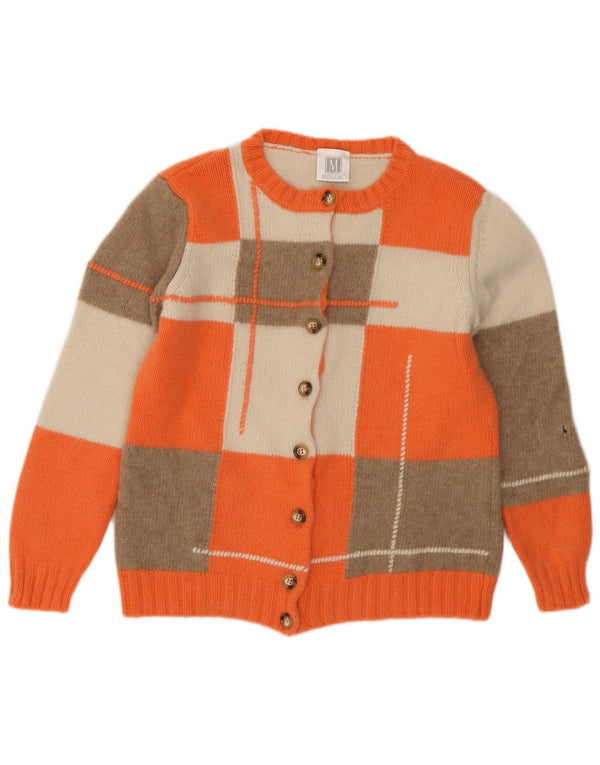 Madeleine Cardigan Femme Pull UK 18/20 XL Orange Colourblock Cachemire