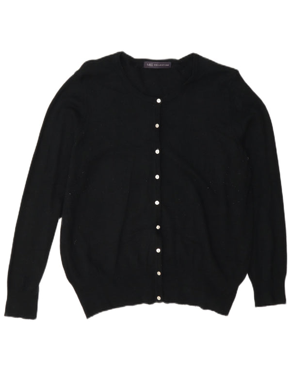 Marks & Spencer Dame Cardigan Sweater UK 16 Large Black Viscose