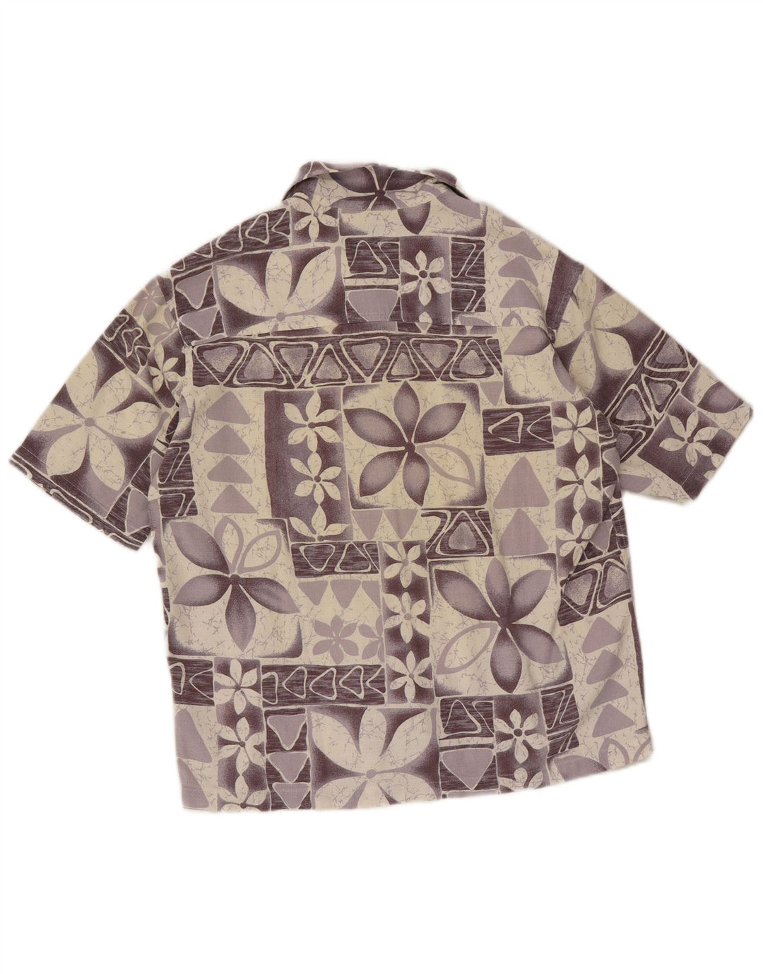 Unlimited Mens Short Sleeve Shirt Medium Purple Floral