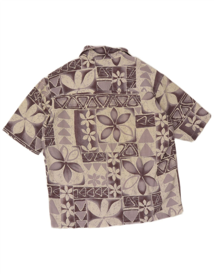 Unlimited Mens Short Sleeve Shirt Medium Purple Floral
