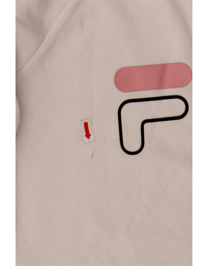 FILA Suéter gráfico feminino 9-10 anos algodão branco