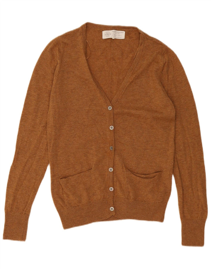 South Coast Womens Cardigan Sweater UK 8 Small Beige Wool