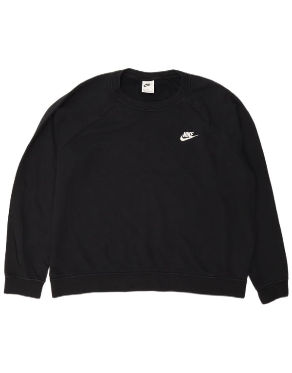 Nike Dame Loose Fit Sweatshirt Jumper UK 18 XL Sort Bomuld