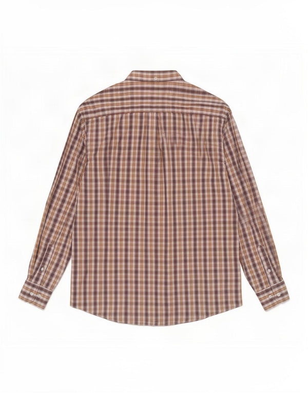 Camicia da uomo Farah a quadri marroni grandi