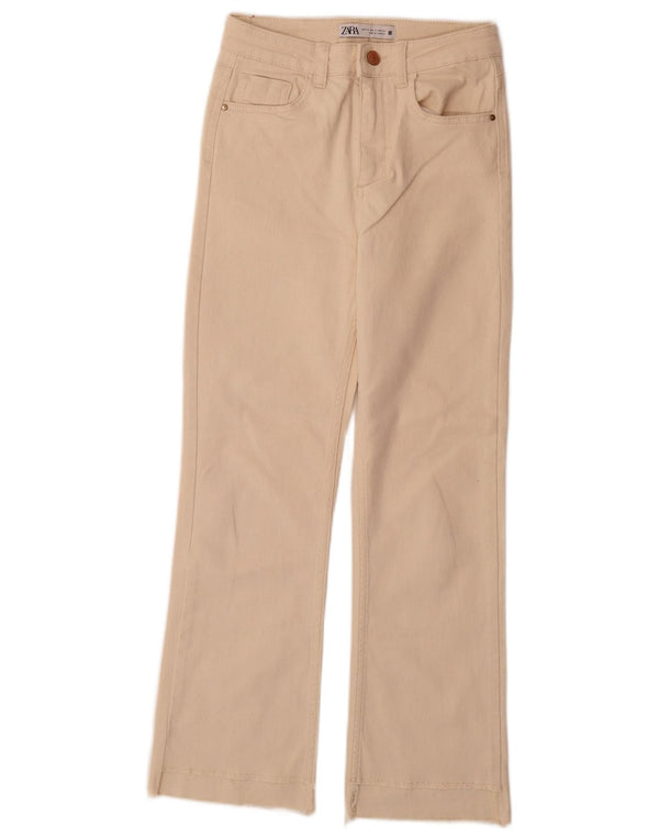 Zara Jean Bootcut Femme EU 34 2XS W24 L28 Coton Blanc Cassé