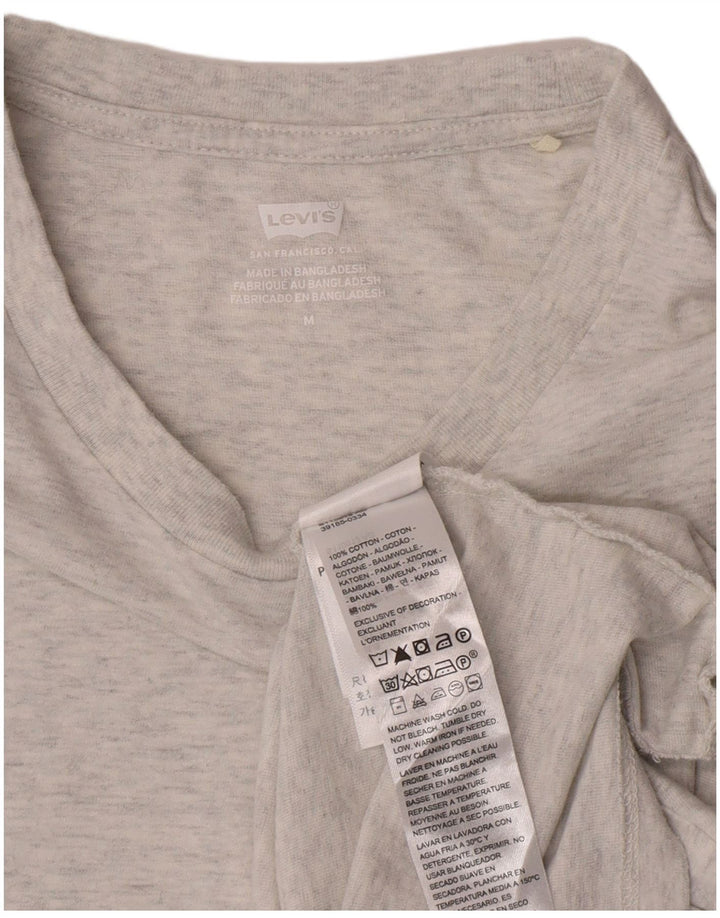 Levi's Womens T-Shirt Top UK 12 Medium Grey Cotton