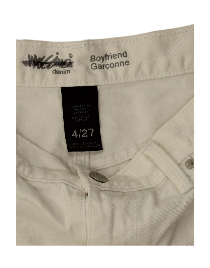 MOSSIMO Womens Boyfriend Distressed Denim Shorts US 4 Small W27  White