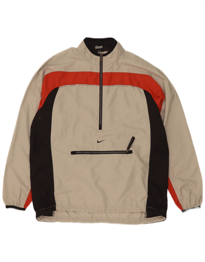 Nike Haut de survêtement à enfiler pour femme US 12/14 Large Beige Colourblock
