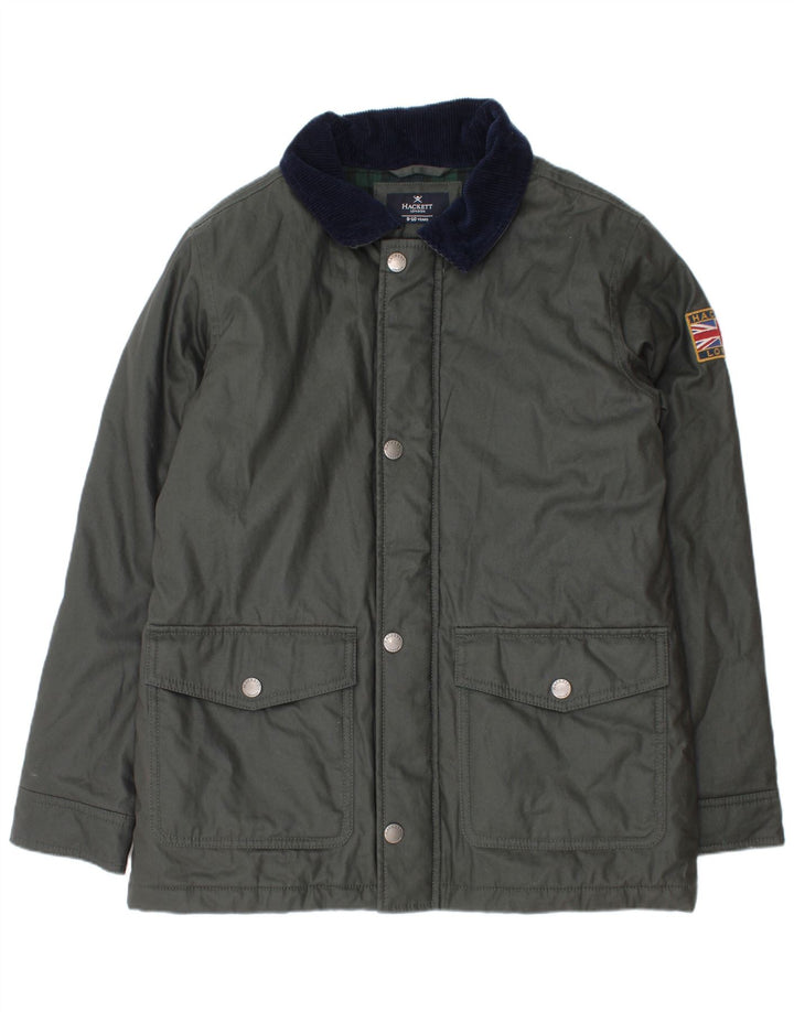 Hackett Boys Windbreaker Jacket 9-10 Years Grey Cotton