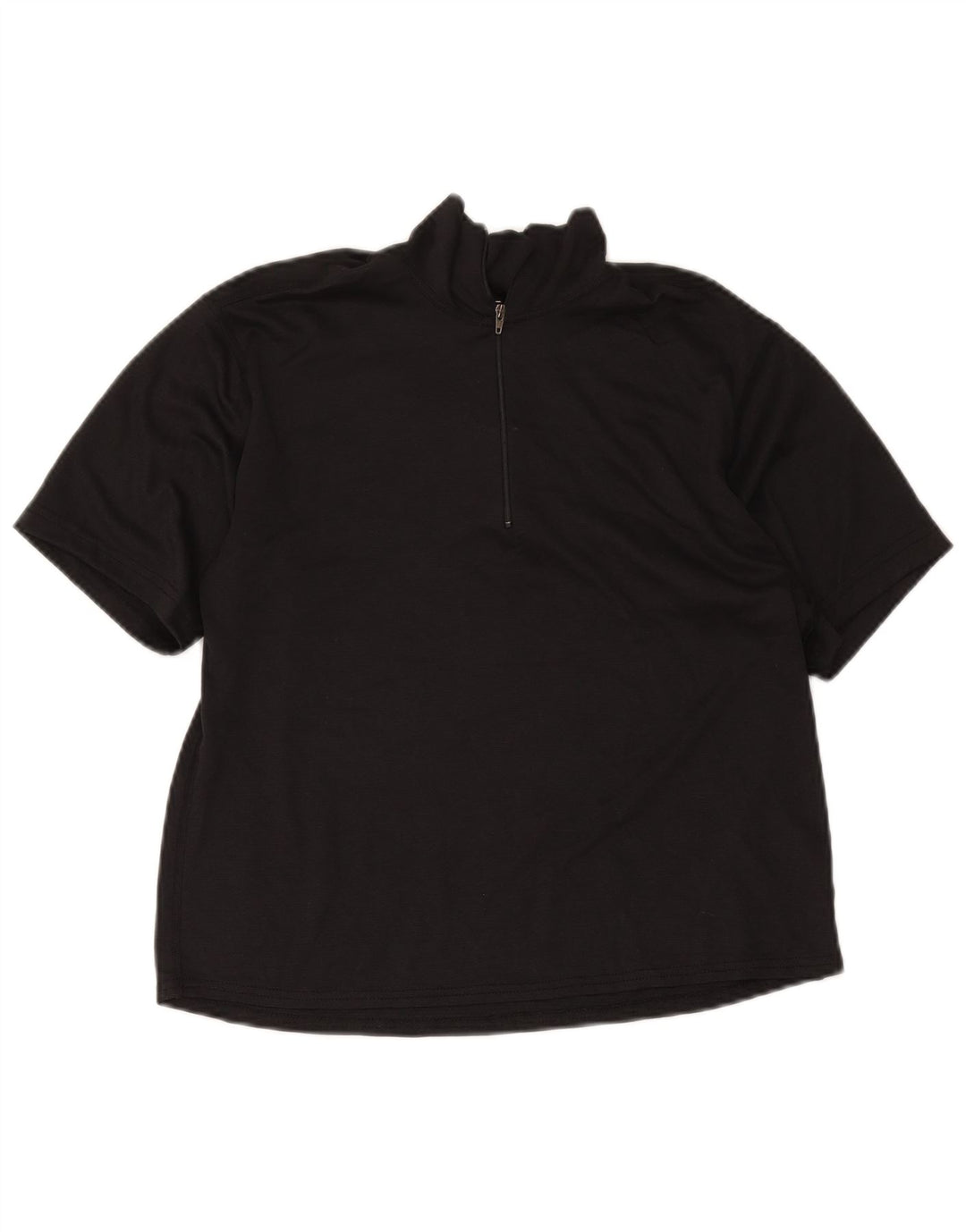 Patagonia Womens Zip Neck T-Shirt Top UK 14 Medium Black Polyester