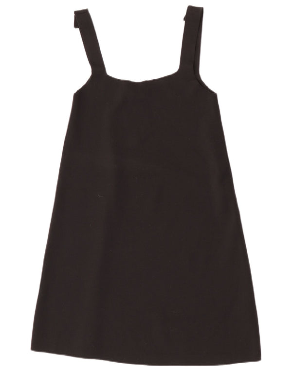 Zara Damen Pinafore-Kleid UK 12 Medium Schwarz Polyester
