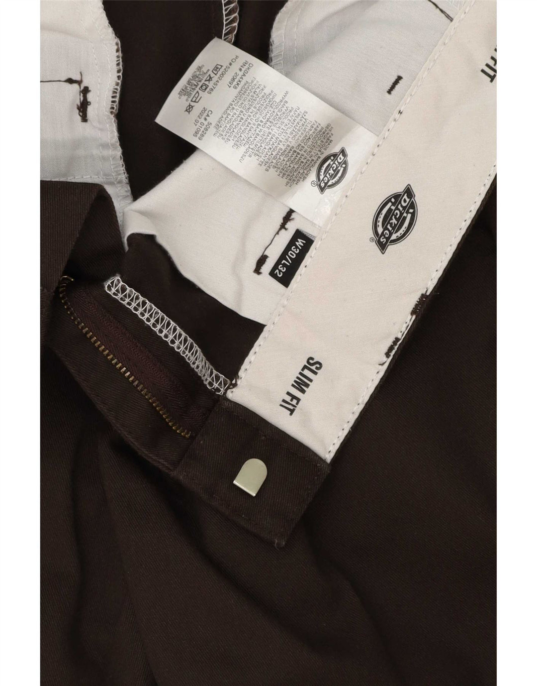 Мужские брюки-чиносы Dickies Slim Fit W30 L32 коричневые из полиэстера