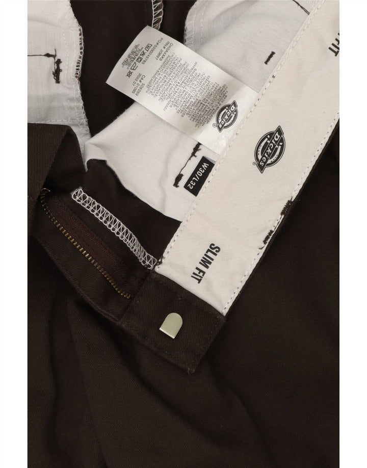 Мужские брюки-чиносы Dickies Slim Fit W30 L32 коричневые из полиэстера
