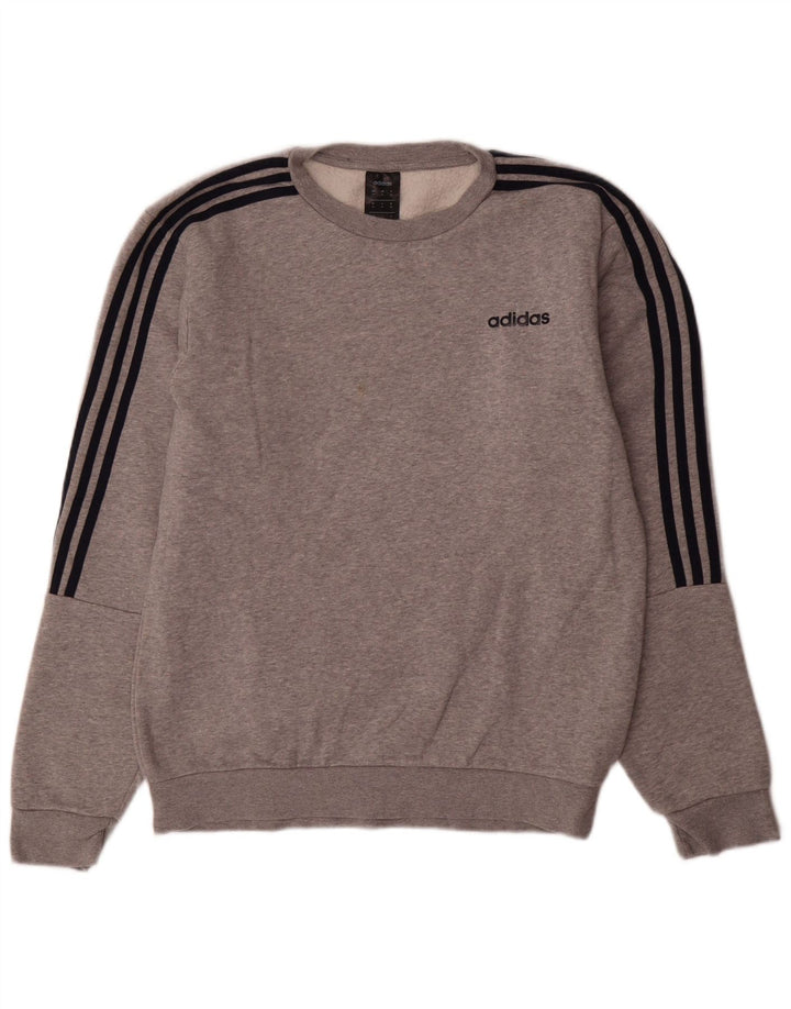 Adidas sweatshirt til mænd mellem grå bomuld