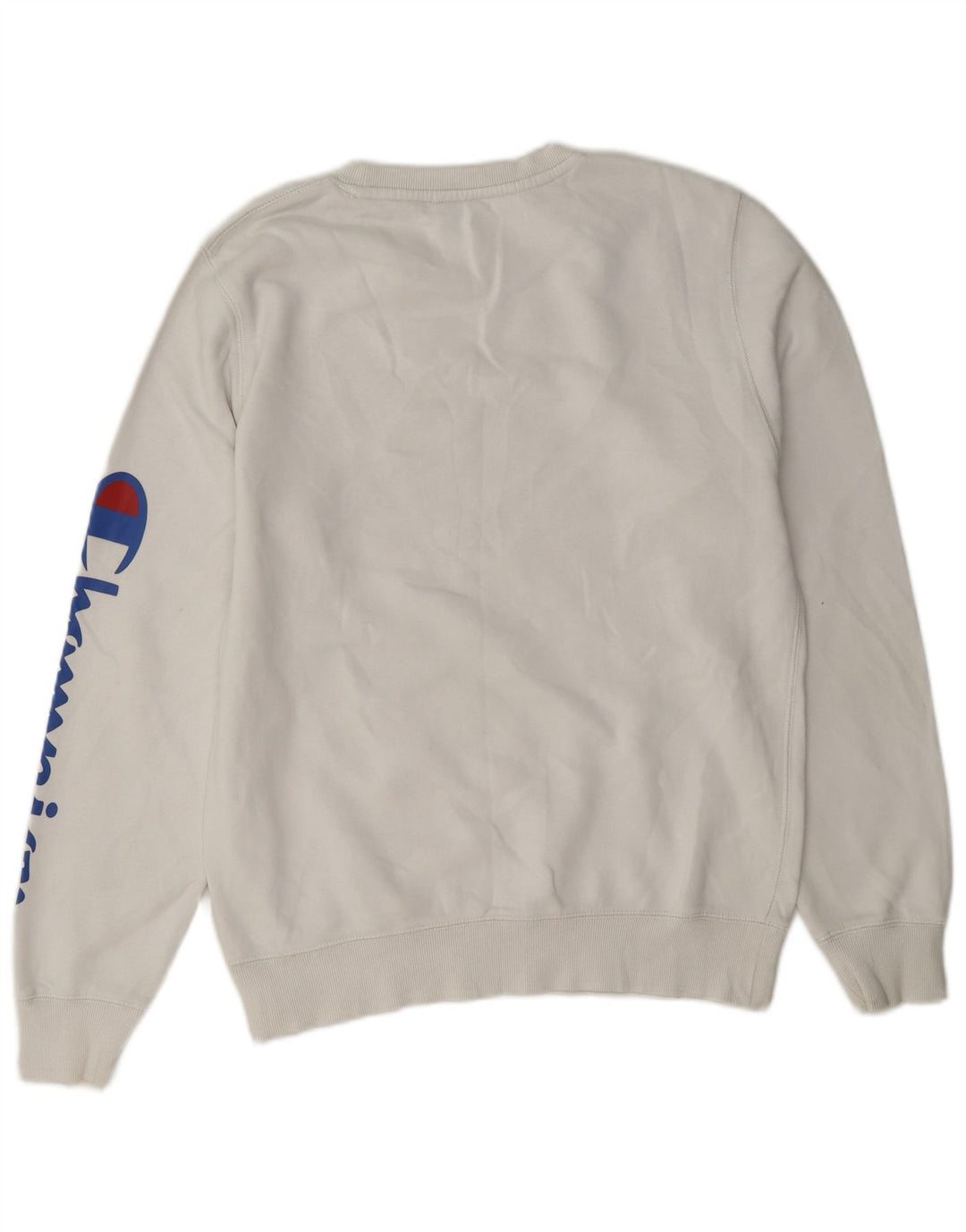 Champion Mens Graphic Sweatshirt Jumper Small White Cotton