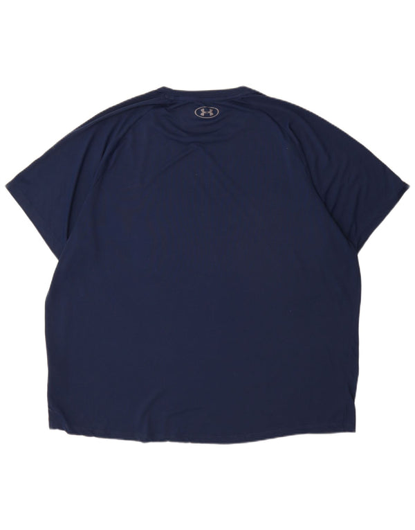 Under Armour Mens T-Shirt Top 2XL Navy Blue Polyester