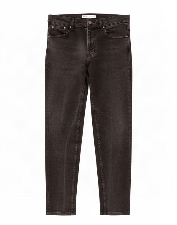 Zara Mens Skinny Jeans EU 44 Grande W34 L30 Cinza Algodão