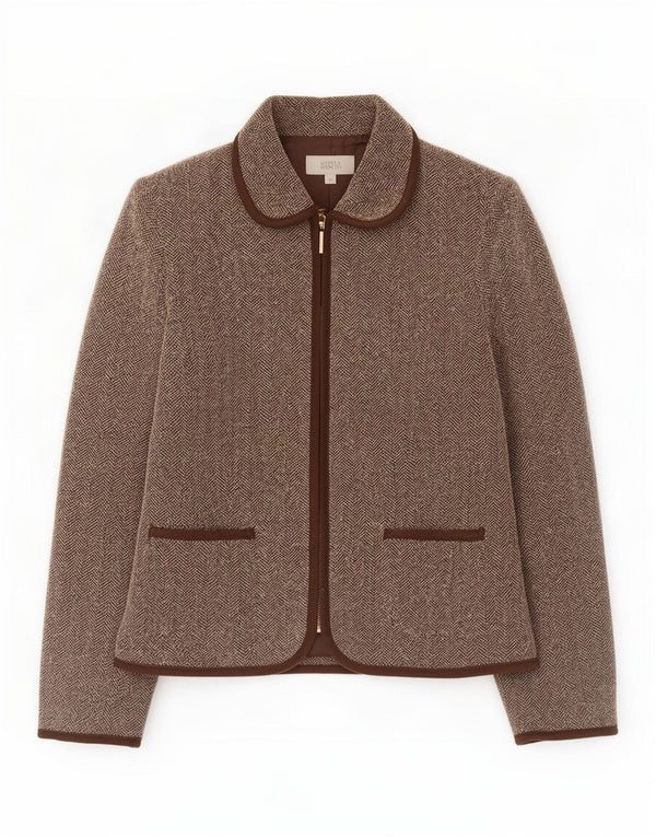 Jachetă pentru femei Marks & Spencer UK 10 Small Brown Herringbone