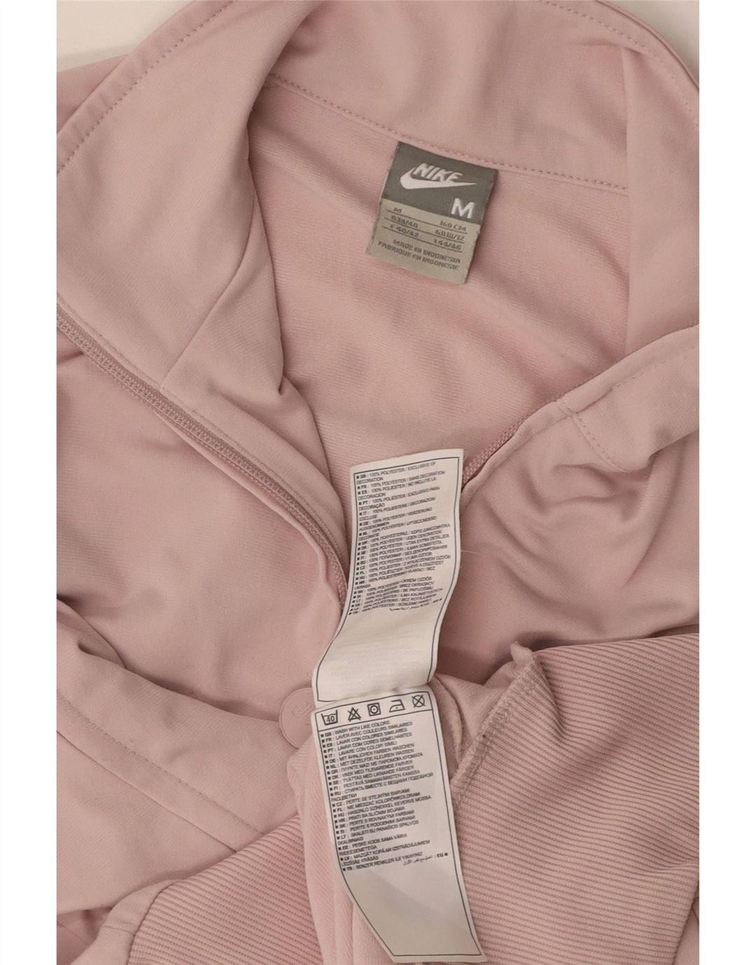 NIKE Womens Tracksuit Top Jacket UK 10/12 Medium Pink Polyester