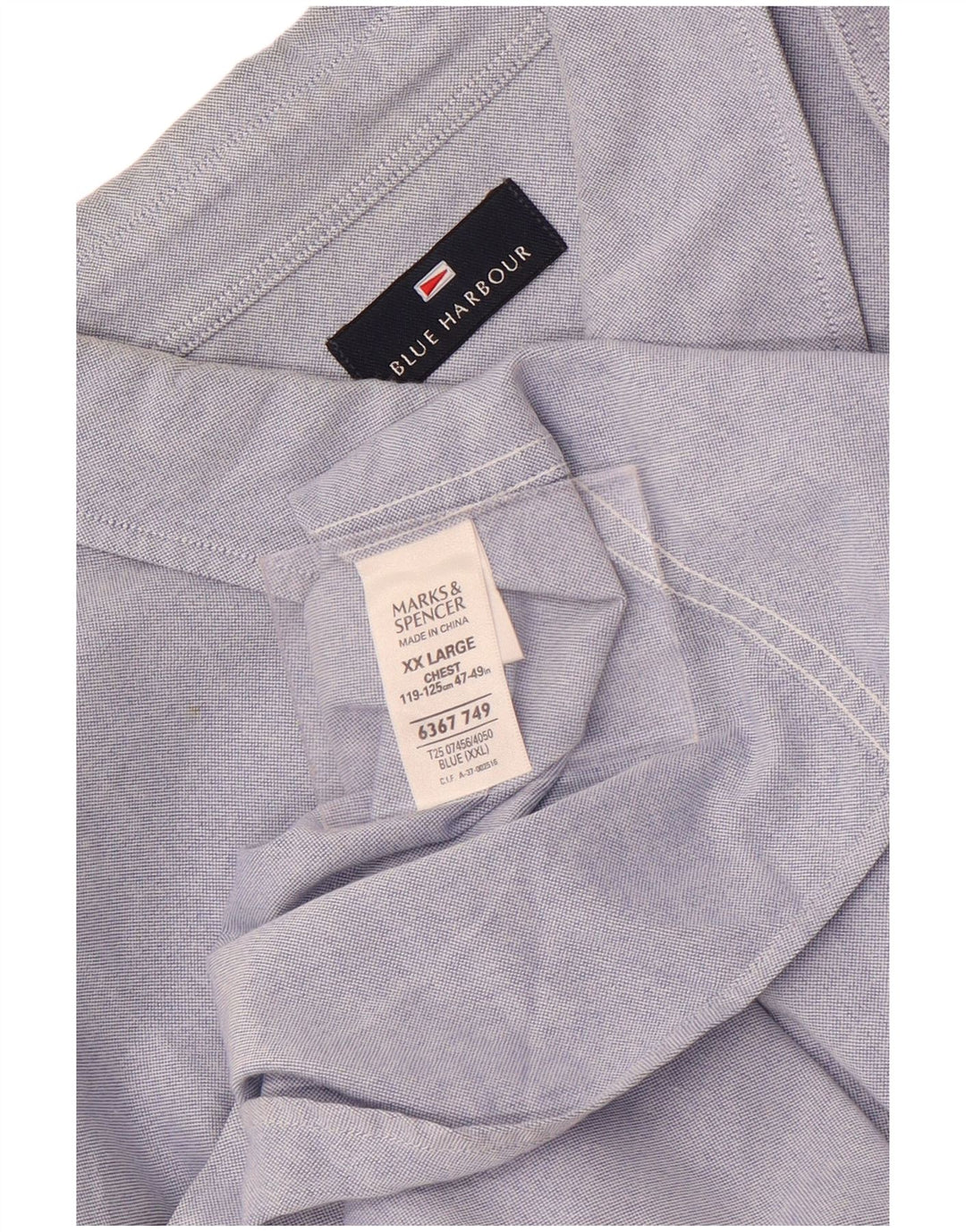 Marks & Spencer Mens Short Sleeve Shirt 2XL Blue Cotton