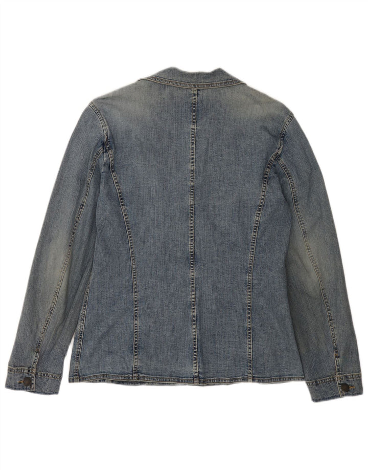 ESPRIT Dame 2-knaps denim blazerjakke UK 16 Stor blå bomuld