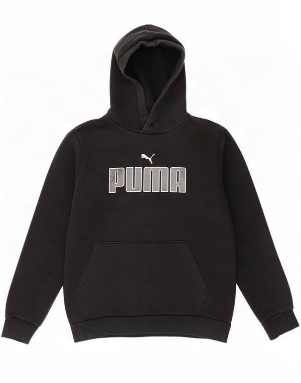 Puma Womens Graphic Oversized Hoodie Pullover UK 10 Small Schwarz Baumwolle