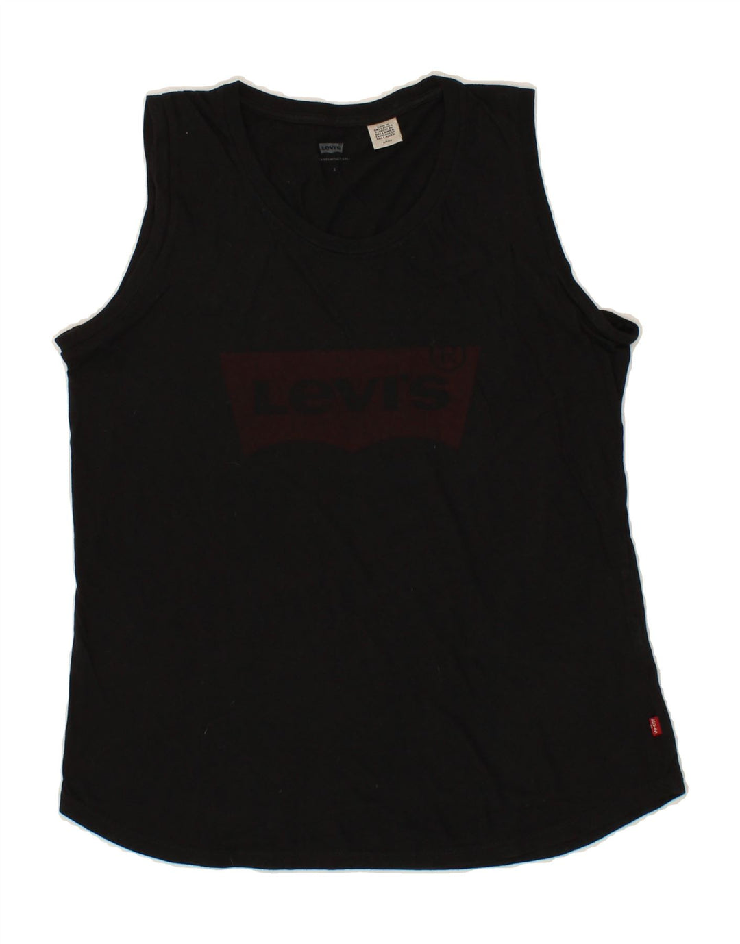 LEVI'S Mens Graphic Vest Top Small Black Vintage Levi's and Second-Hand Levi's from Messina Hembry 