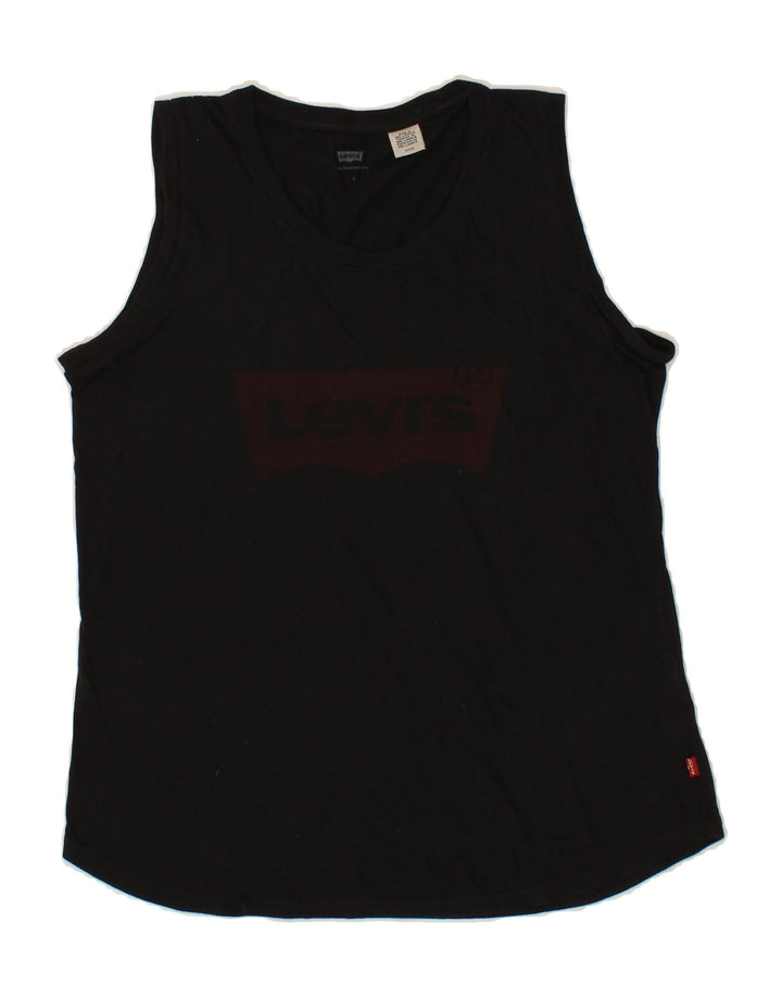 LEVI'S Mens Graphic Vest Top Small Black Vintage Levi's and Second-Hand Levi's from Messina Hembry 