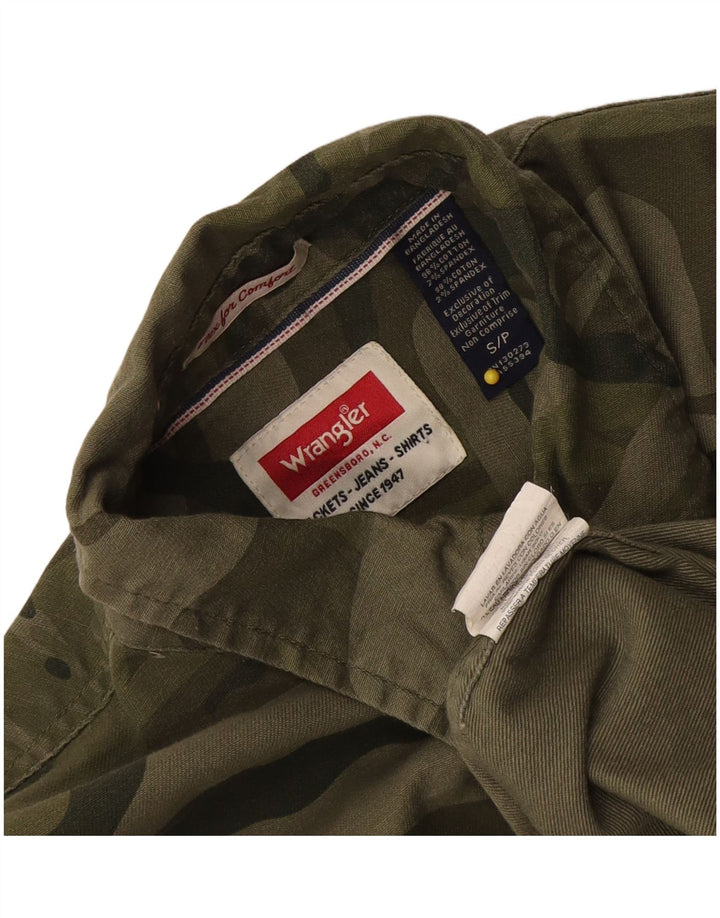 Koszula męska Wrangler, mała, bawełniana w kamuflażu khaki