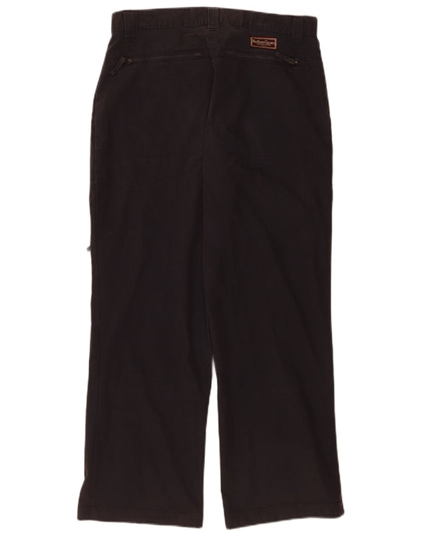Marlboro Classics Mens Straight Cargo Trousers W32 L28 Black Cotton
