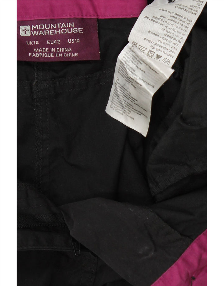 MOUNTAIN WAREHOUSE Womens Cargo Shorts UK 14 Large W32  Black Polyester