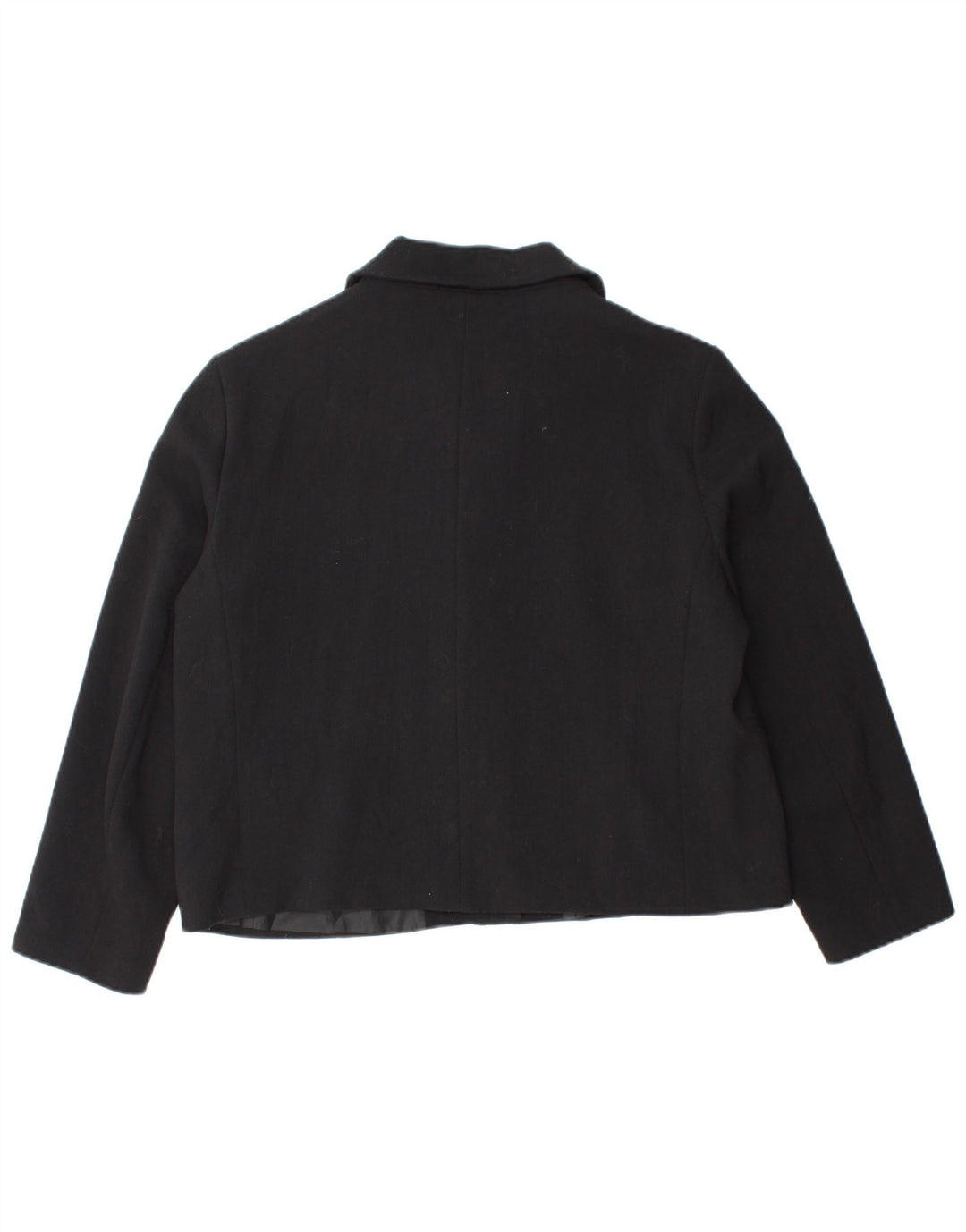 ZARA Womens Crop Blazer Jacket UK 18 XL Black Polyester