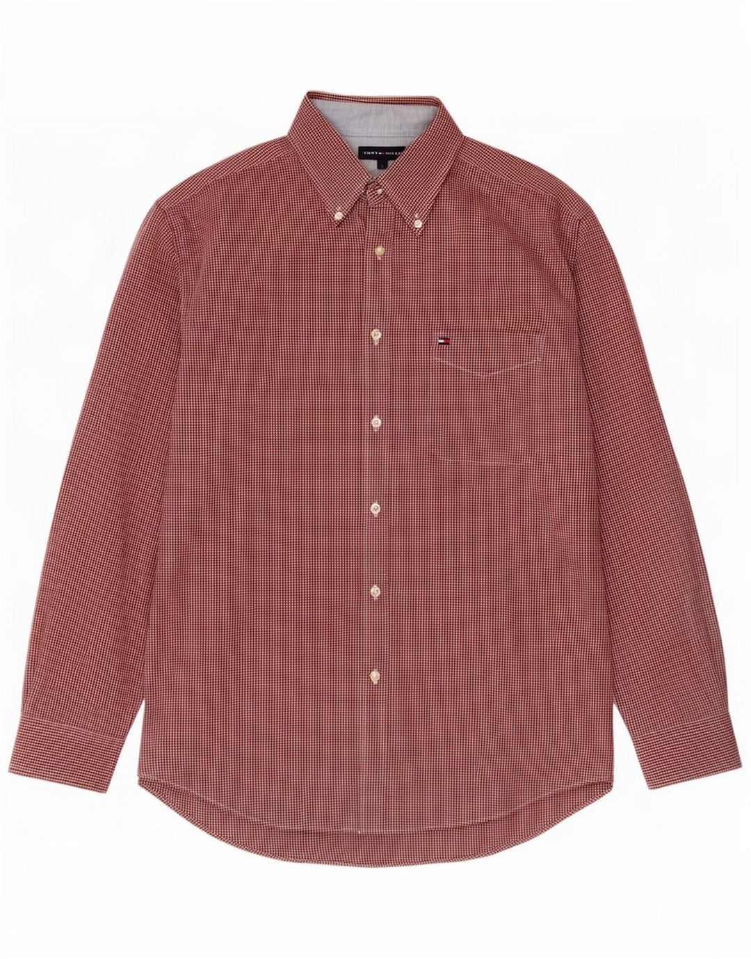 Tommy Hilfiger Camisa para hombre grande de algodón a cuadros rojo