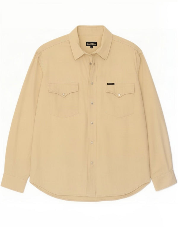 Carrera Mens Shirt Large Beige Cotton