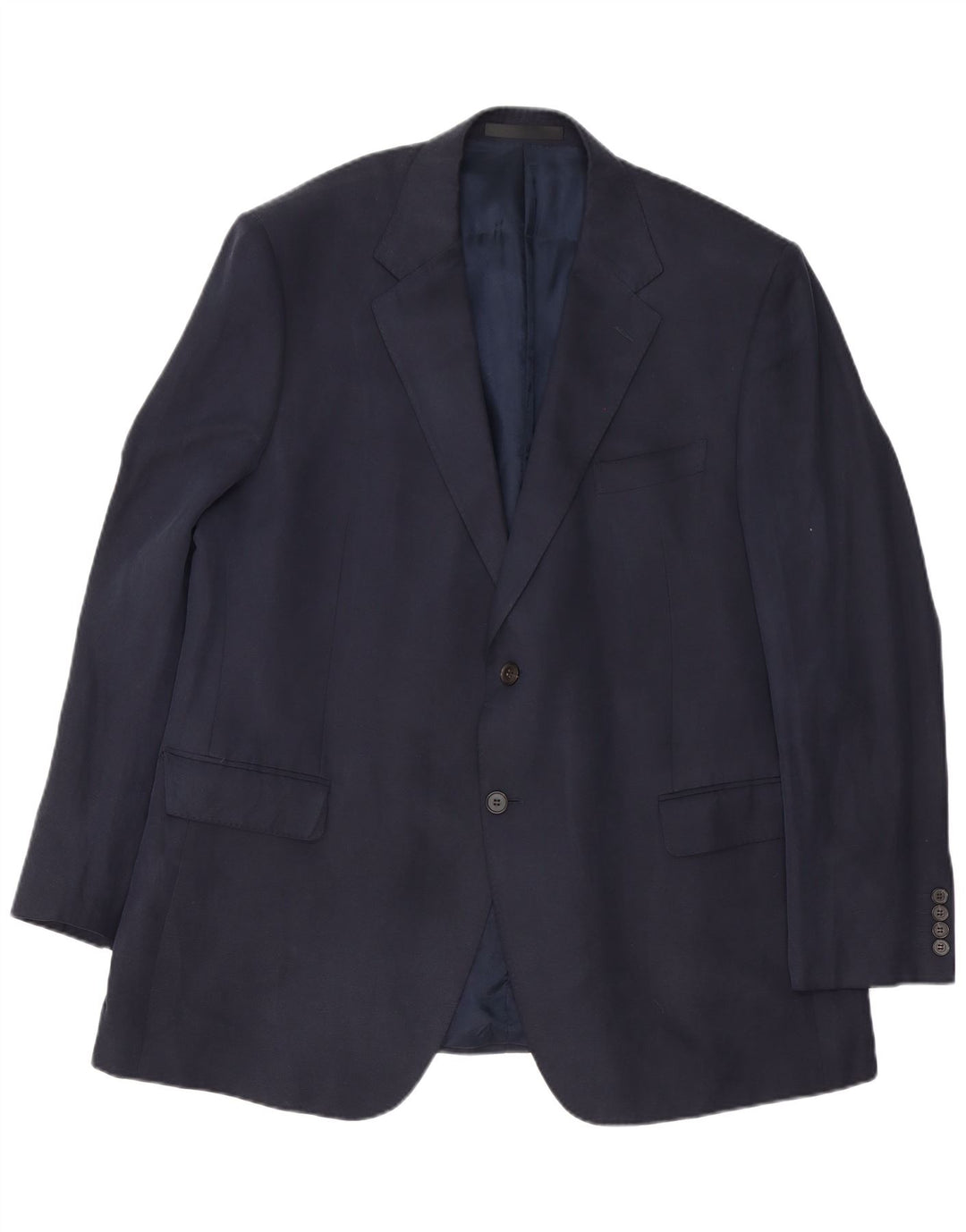 Jachetă pentru bărbați Marks & Spencer, cu 2 nasturi, UK 46 XL, mătase bleumarin