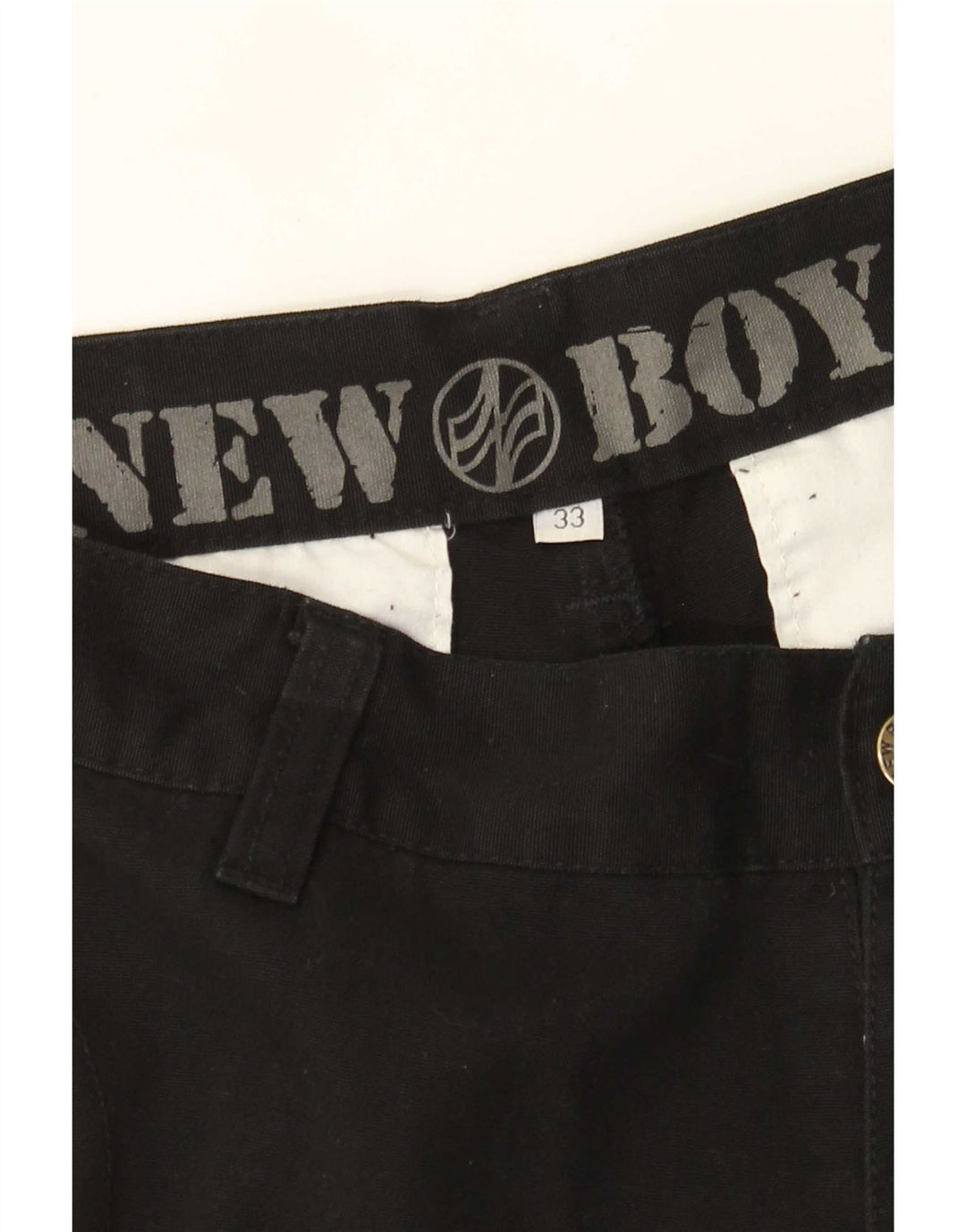 Vintage Mens Straight Cargo Trousers W33 L33 Black